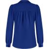 imageGRACE KARIN Womens Long Sleeve V Neck Tops Button Down Collared Work Business Blouses Casual ShirtRoyal Bluelong Sleeve