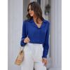 imageGRACE KARIN Womens Long Sleeve V Neck Tops Button Down Collared Work Business Blouses Casual ShirtRoyal Bluelong Sleeve