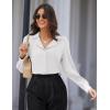 imageGRACE KARIN Womens Long Sleeve V Neck Tops Button Down Collared Work Business Blouses Casual ShirtWhitelong Sleeve