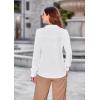 imageGRACE KARIN Womens Long Sleeve V Neck Tops Button Down Collared Work Business Blouses Casual ShirtWhitelong Sleeve
