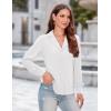 imageGRACE KARIN Womens Long Sleeve V Neck Tops Button Down Collared Work Business Blouses Casual ShirtWhitelong Sleeve