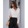 imageGRACE KARIN Womens Long Sleeve V Neck Tops Button Down Collared Work Business Blouses Casual ShirtWhitelong Sleeve