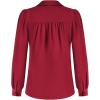 imageGRACE KARIN Womens Long Sleeve V Neck Tops Button Down Collared Work Business Blouses Casual ShirtWine Redlong Sleeve