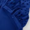 imageShort Sleeve Tops for Women Dressy Drawstring Tops Hollow Out Eyelet Embroidery Casual Blouse Royal Blue S