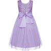 imageGRACE KARIN Flower Girl Dress VBack Sequin Party Tulle Dresses Kids Birthday Formal Wedding Pageant Princess Dress 512Purple