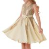 imageGRACE KARIN Gold Dress for Girls Sparkly Sequin Fancy Party Formal Homecoming Birthday SleevelessGold