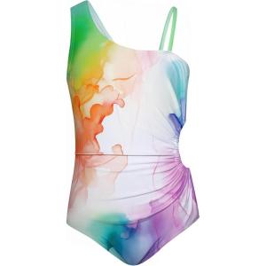 imageGRACE KARIN Girls One Piece Swimsuit One Shoulder Sleeveless Swimwear Cut Out Bathing Suit 614YColor Blending