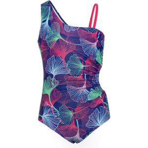 imageGRACE KARIN Girls One Piece Swimsuit One Shoulder Sleeveless Swimwear Cut Out Bathing Suit 614YNavy Blue