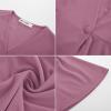 imageGRACE KARIN 2025 Womens Business Casual Outfits Peplum Tops Dressy Summer Short Sleeve V Neck Wrap Work Blouse ShirtsGray Pink
