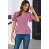 imageGRACE KARIN 2025 Womens Business Casual Outfits Peplum Tops Dressy Summer Short Sleeve V Neck Wrap Work Blouse ShirtsGray Pink