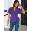 imageGRACE KARIN 2025 Womens Business Casual Outfits Peplum Tops Dressy Summer Short Sleeve V Neck Wrap Work Blouse ShirtsPurple