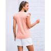 imageGRACE KARIN Ladies Casual Tops Flutter Sleeve Crew Neck Pleated Front ALine Blouse Summer Shirts Light Pink XL