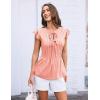 imageGRACE KARIN Ladies Casual Tops Flutter Sleeve Crew Neck Pleated Front ALine Blouse Summer Shirts Light Pink XL