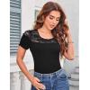 imageGRACE KARIN Womens Lace Going Out Tops Slim Fit Short Sleeve Blouse Summer Dressy T Shirts 2025 Fashion Clothes Trendy OutfitBlack