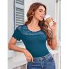 imageGRACE KARIN Womens Lace Going Out Tops Slim Fit Short Sleeve Blouse Summer Dressy T Shirts 2025 Fashion Clothes Trendy OutfitBlue Green