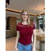 imageGRACE KARIN Womens Lace Going Out Tops Slim Fit Short Sleeve Blouse Summer Dressy T Shirts 2025 Fashion Clothes Trendy OutfitBurgundy