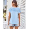 imageWomens Cap Sleeve Cute Tops Summer T Shirts Round Neck Causal Fashion Basic Tee Light Blue S