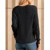 imageGRACE KARIN V Neck Sweater for Women Crochet Pullover Sweater Tops Cable Knit Sleeve Sweaters Spring Summer Fashion 2025Black