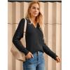 imageGRACE KARIN V Neck Sweater for Women Crochet Pullover Sweater Tops Cable Knit Sleeve Sweaters Spring Summer Fashion 2025Black
