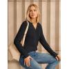 imageGRACE KARIN V Neck Sweater for Women Crochet Pullover Sweater Tops Cable Knit Sleeve Sweaters Spring Summer Fashion 2025Black