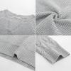 imageGRACE KARIN V Neck Sweater for Women Crochet Pullover Sweater Tops Cable Knit Sleeve Sweaters Spring Summer Fashion 2025Heather Grey