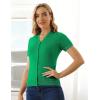 imageGRACE KARIN Womens 2025 Basic Summer Short Sleeve Cardigan Sweaters Lightweight VNeck Button Down Cropped Shrug Sweater TopsGreen