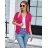 imageGRACE KARIN Womens 2025 Basic Summer Short Sleeve Cardigan Sweaters Lightweight VNeck Button Down Cropped Shrug Sweater TopsHot Pink