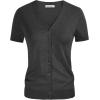 imageGRACE KARIN Womens 2025 Basic Summer Short Sleeve Cardigan Sweaters Lightweight VNeck Button Down Cropped Shrug Sweater TopsShort Sleeve Deep Gray