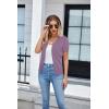 imageGRACE KARIN Womens 2025 Basic Summer Short Sleeve Cardigan Sweaters Lightweight VNeck Button Down Cropped Shrug Sweater TopsShort Sleeve Purple