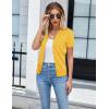 imageGRACE KARIN Womens 2025 Basic Summer Short Sleeve Cardigan Sweaters Lightweight VNeck Button Down Cropped Shrug Sweater TopsShort Sleeve Yellow