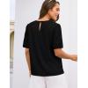 imageGRACE KARIN Womens 2025 Casual Tops Short Sleeve Eyelet Embroidered Summer Trendy Shirts Crewneck Crochet BlousesBlack