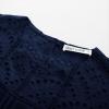 imageGRACE KARIN Womens 2025 Casual Tops Short Sleeve Eyelet Embroidered Summer Trendy Shirts Crewneck Crochet BlousesNavy