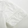 imageGRACE KARIN Womens 2025 Casual Tops Short Sleeve Eyelet Embroidered Summer Trendy Shirts Crewneck Crochet BlousesWhite