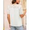imageGRACE KARIN Womens 2025 Casual Tops Short Sleeve Eyelet Embroidered Summer Trendy Shirts Crewneck Crochet BlousesWhite