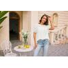 imageGRACE KARIN Womens 2025 Casual Tops Short Sleeve Eyelet Embroidered Summer Trendy Shirts Crewneck Crochet BlousesWhite
