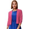 imageGRACE KARIN Womens 34 Sleeve Cropped Cardigan Knit Sweaters Lightweight Open Front Shrug Bolero S3XLBrink Pink