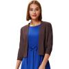 imageGRACE KARIN Womens 34 Sleeve Cropped Cardigan Knit Sweaters Lightweight Open Front Shrug Bolero S3XLCoffee