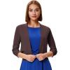 imageGRACE KARIN Womens 34 Sleeve Cropped Cardigan Knit Sweaters Lightweight Open Front Shrug Bolero S3XLCoffee