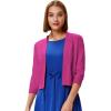 imageGRACE KARIN Womens 34 Sleeve Cropped Cardigan Knit Sweaters Lightweight Open Front Shrug Bolero S3XLRose Red