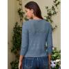 imageGRACE KARIN Womens 34 Sleeve Open Front Cropped Cardigan Summer Lightweight Hollow Out Knit ShrugAqua