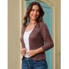 imageGRACE KARIN Womens 34 Sleeve Open Front Cropped Cardigan Summer Lightweight Hollow Out Knit ShrugDark Pink
