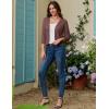 imageGRACE KARIN Womens 34 Sleeve Open Front Cropped Cardigan Summer Lightweight Hollow Out Knit ShrugDark Pink