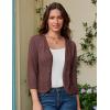 imageGRACE KARIN Womens 34 Sleeve Open Front Cropped Cardigan Summer Lightweight Hollow Out Knit ShrugDark Pink