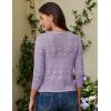 imageGRACE KARIN Womens 34 Sleeve Open Front Cropped Cardigan Summer Lightweight Hollow Out Knit ShrugPink Purple
