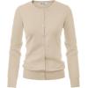 imageGRACE KARIN Womens Long Sleeve Button Down Crew Neck Classic Sweater Knit CardiganBeige