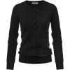 imageGRACE KARIN Womens Long Sleeve Button Down Crew Neck Classic Sweater Knit CardiganBlack1
