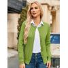 imageGRACE KARIN Womens Long Sleeve Button Down Crew Neck Classic Sweater Knit CardiganGrass Green