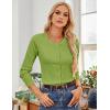 imageGRACE KARIN Womens Long Sleeve Button Down Crew Neck Classic Sweater Knit CardiganGrass Green