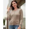 imageGRACE KARIN Womens Long Sleeve Button Down Crew Neck Classic Sweater Knit CardiganKhaki