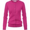 imageGRACE KARIN Womens Long Sleeve Button Down Crew Neck Classic Sweater Knit CardiganPink22